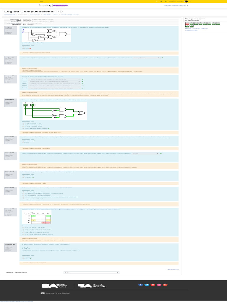 Primer Parcial 2024 2c - Revisión Del Intento | PDF