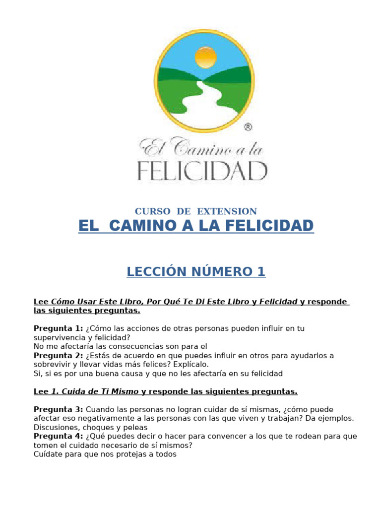 Curso El Camino A La Felicidad | PDF