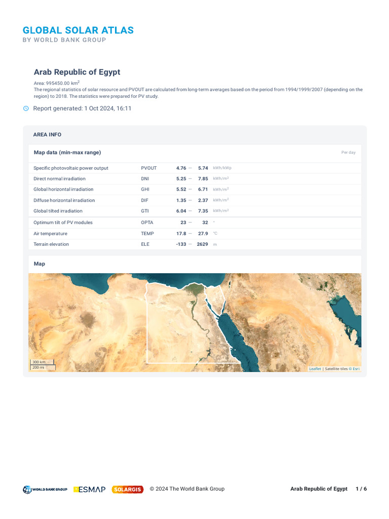 GSA - Report - Arab Republic of Egypt | PDF