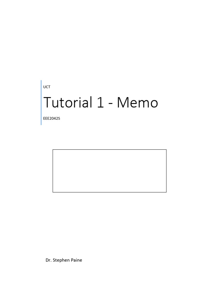 EEE2042S Tut 1 Memo | PDF