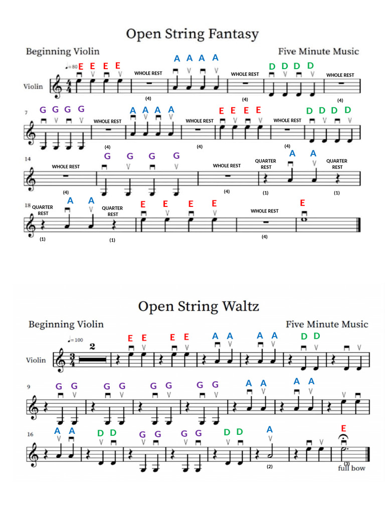Open Strings Beginner | PDF