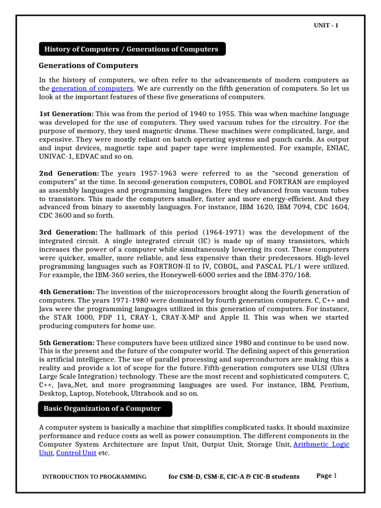 CP Unit 1 | PDF