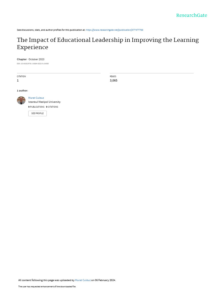 The Impact of Educational Leadership in Improving The Learning ...