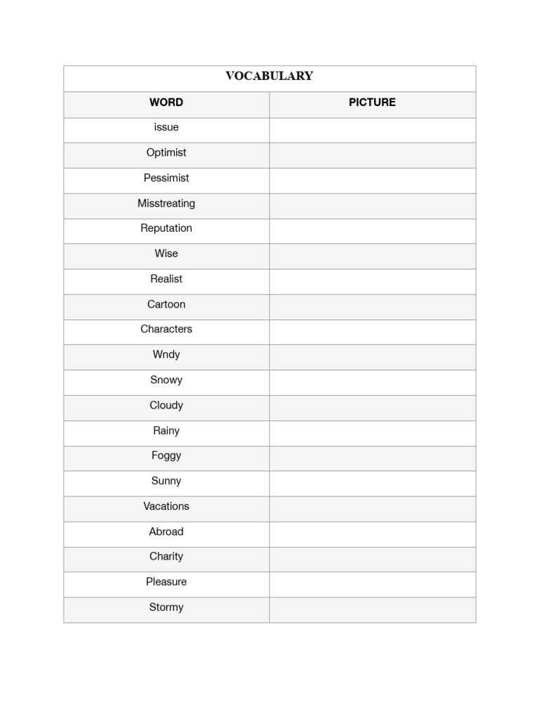 Vocabulary | PDF
