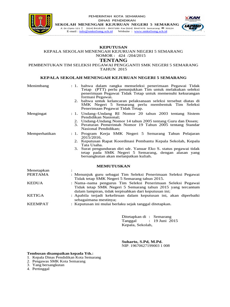 SKPT - Panitia - Seleksi PTT | PDF