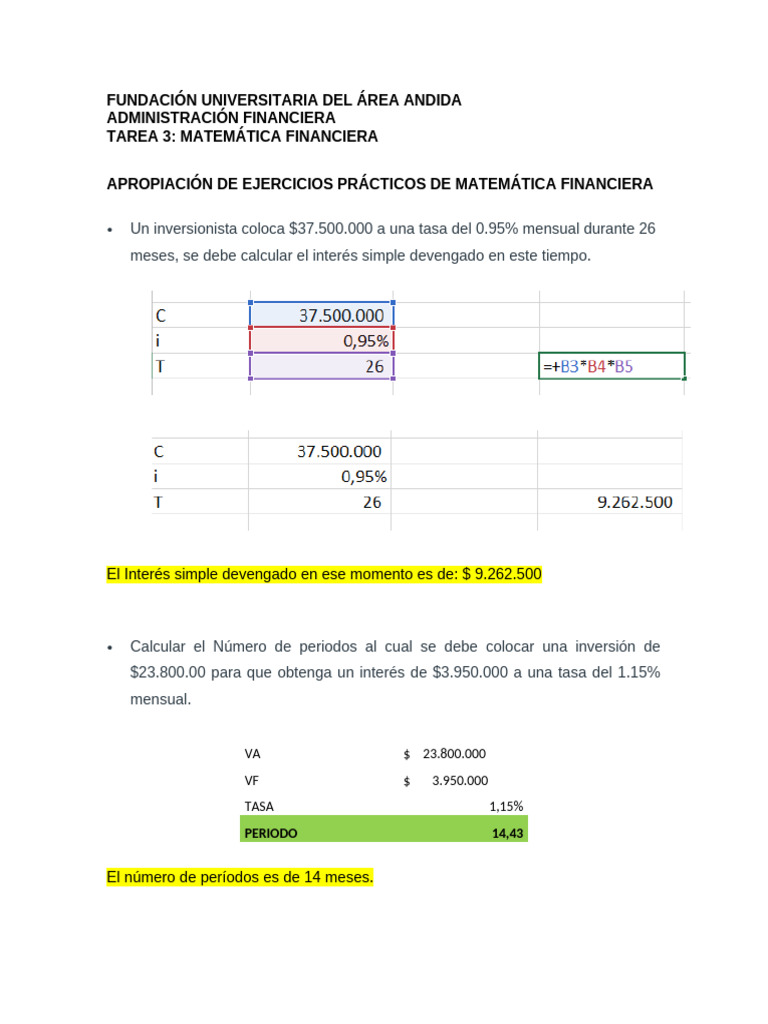 Eje No. 3. - Matemática Financiera | PDF | Bancos | Dinero