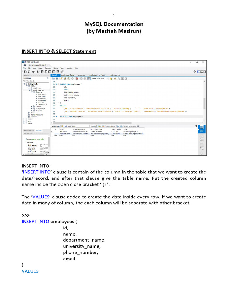 MySQL Documentation | PDF