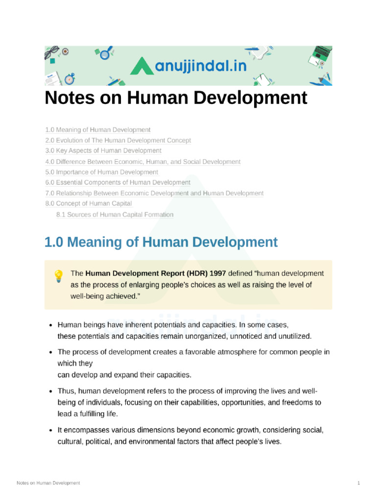 Notes On Human Development Flattened Lyst6475 | PDF