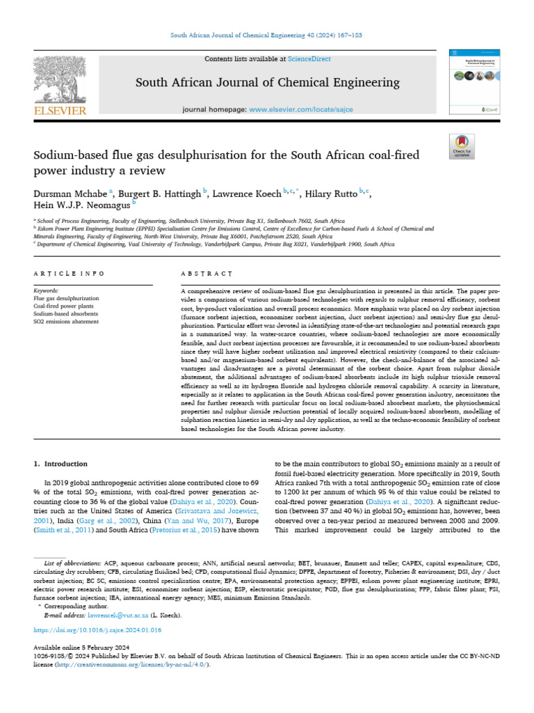 Sodium Flue Gas Desulphurisation Review | PDF | Sodium Carbonate ...