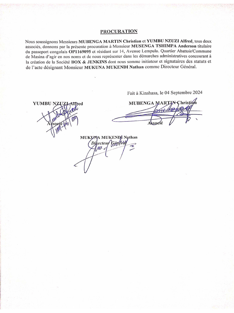 Procuration (Box & Jenkins) | PDF