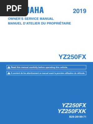Yamaha Yz250fx 2019 Service Manual | PDF