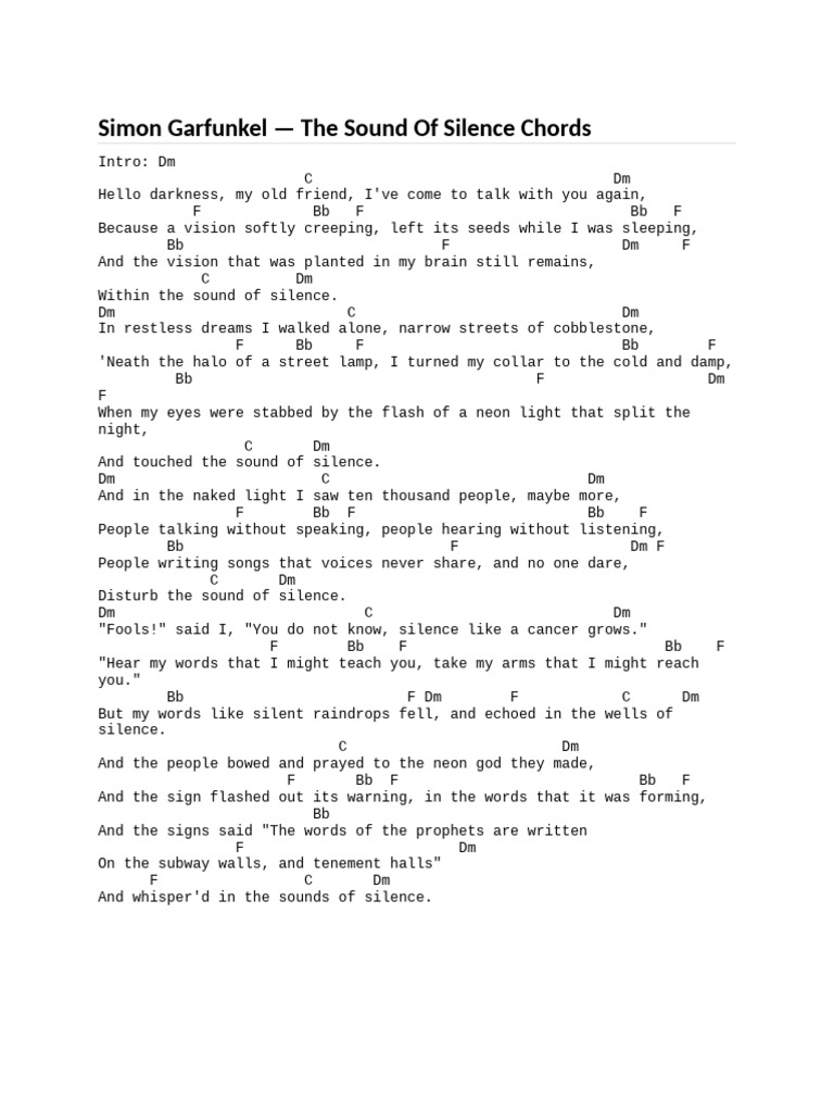 Sound of Silence | PDF