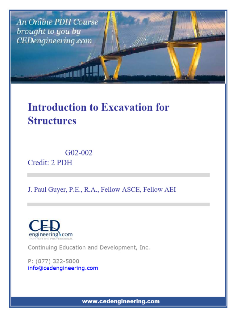 Excavation Techniques for Structures | PDF | Soil Mechanics | Home & Garden