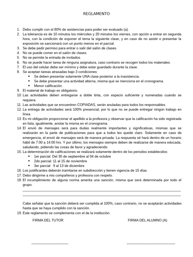 REGLAMENTO | PDF