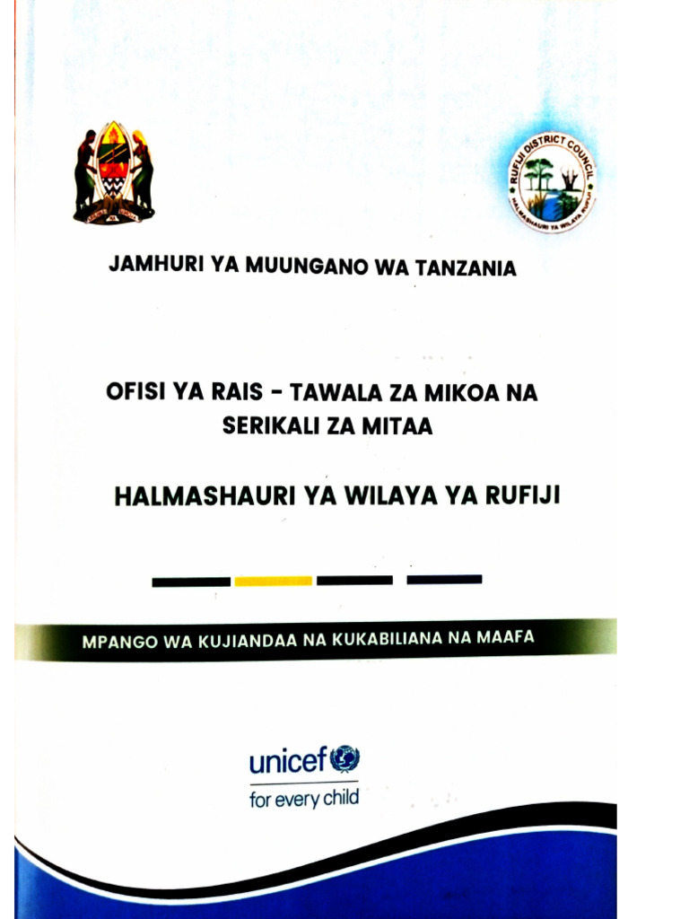 Mpango wa Kukabiliana na Maafa Rufiji | PDF