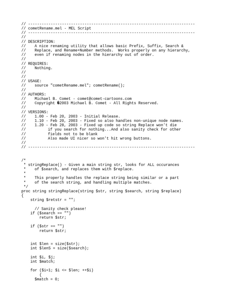 Cometrename For Maya | PDF