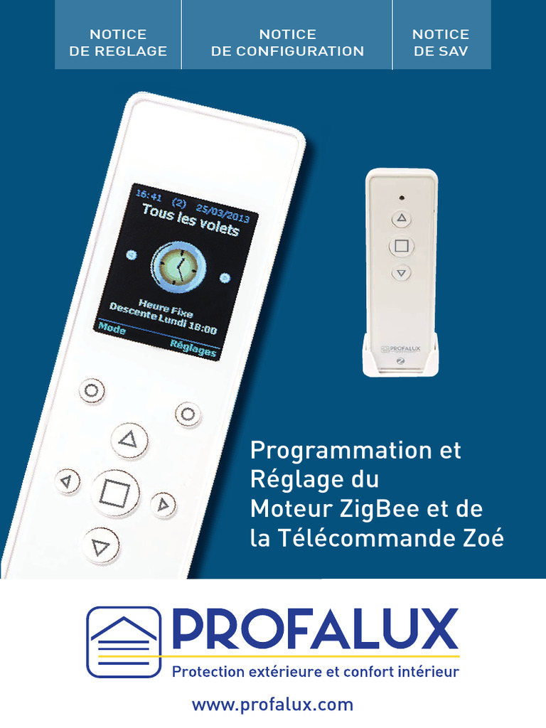 Programmation Télécommande Zoé Profalux | PDF | Télécommande | Électronique
