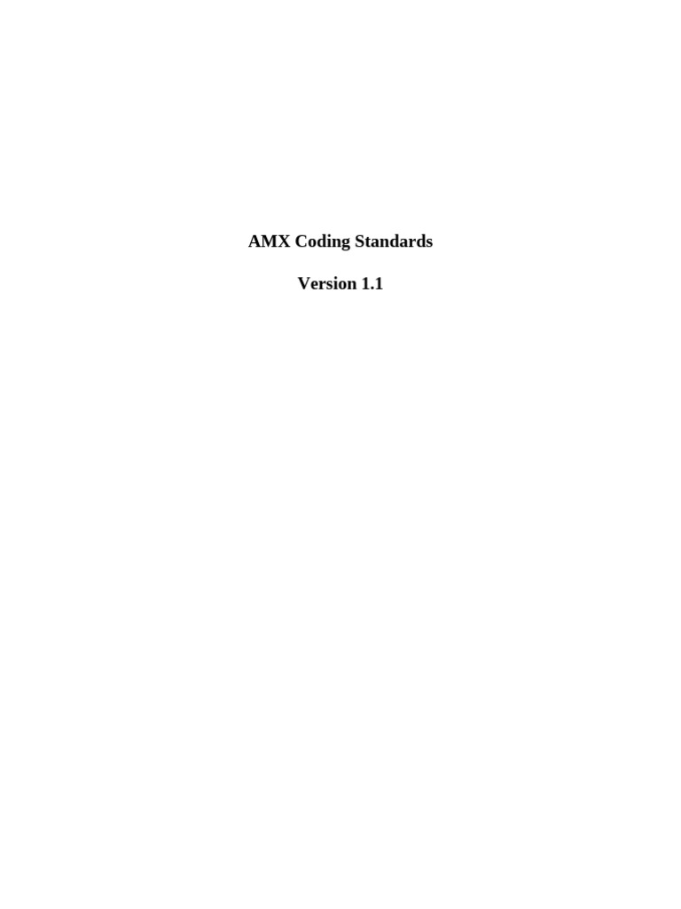 AMX Coding Standards | PDF