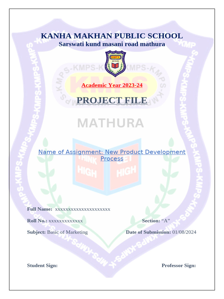 Project File: Kanha Makhan Public School | PDF