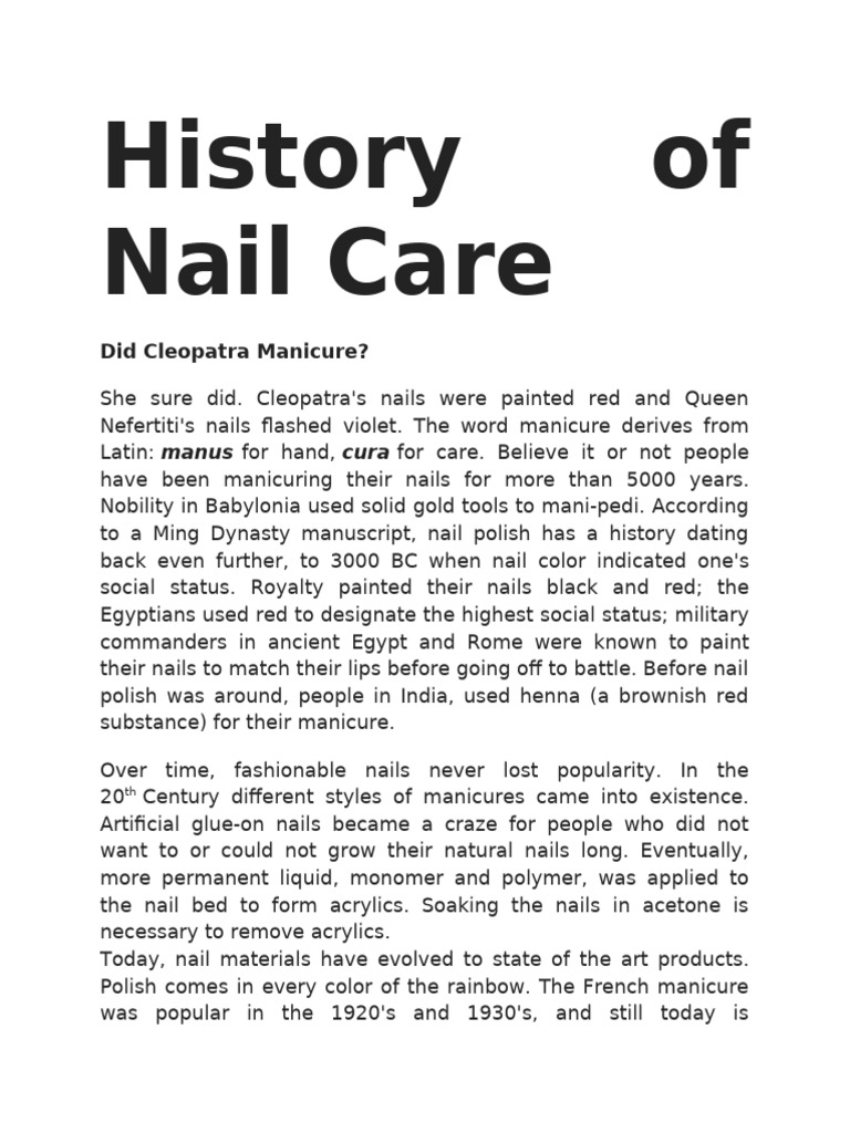 History of Nail Care | PDF