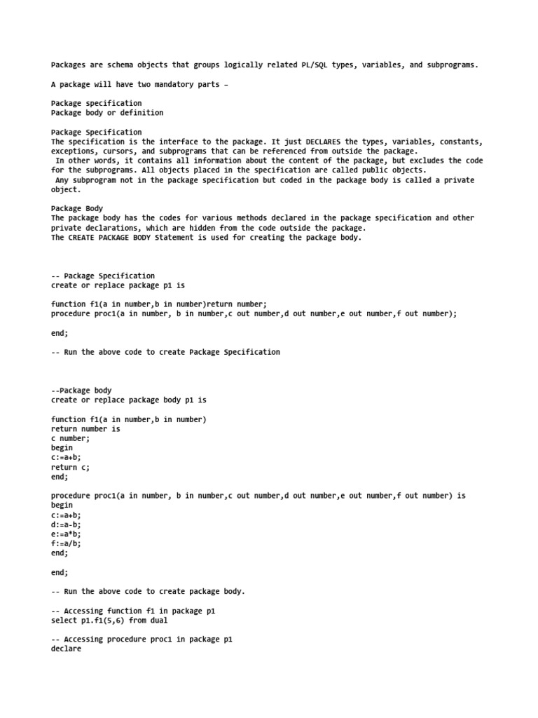 Packages | PDF