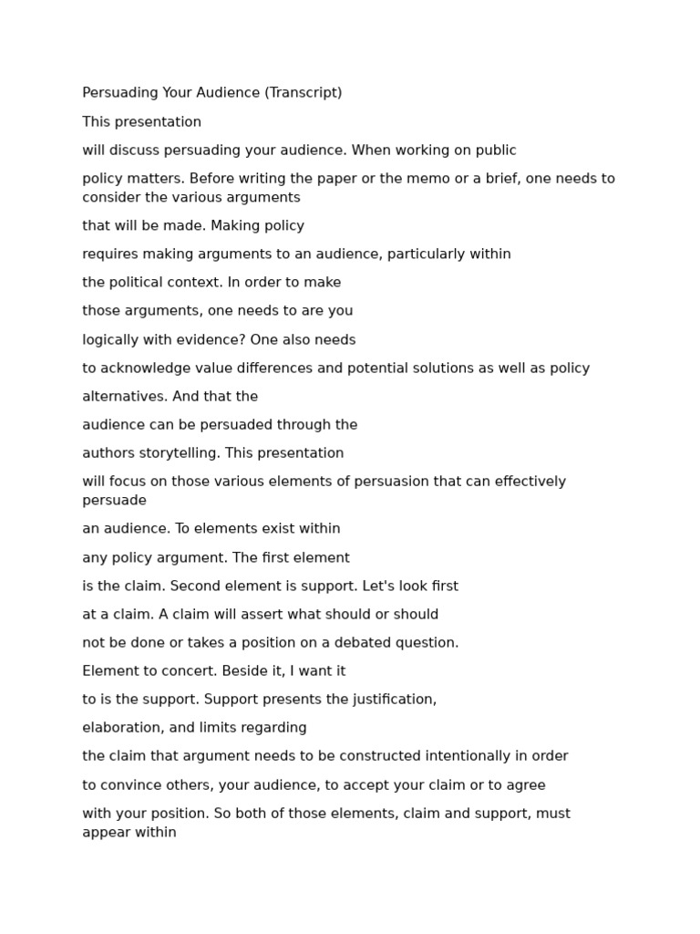 Persuading Your Audience | PDF