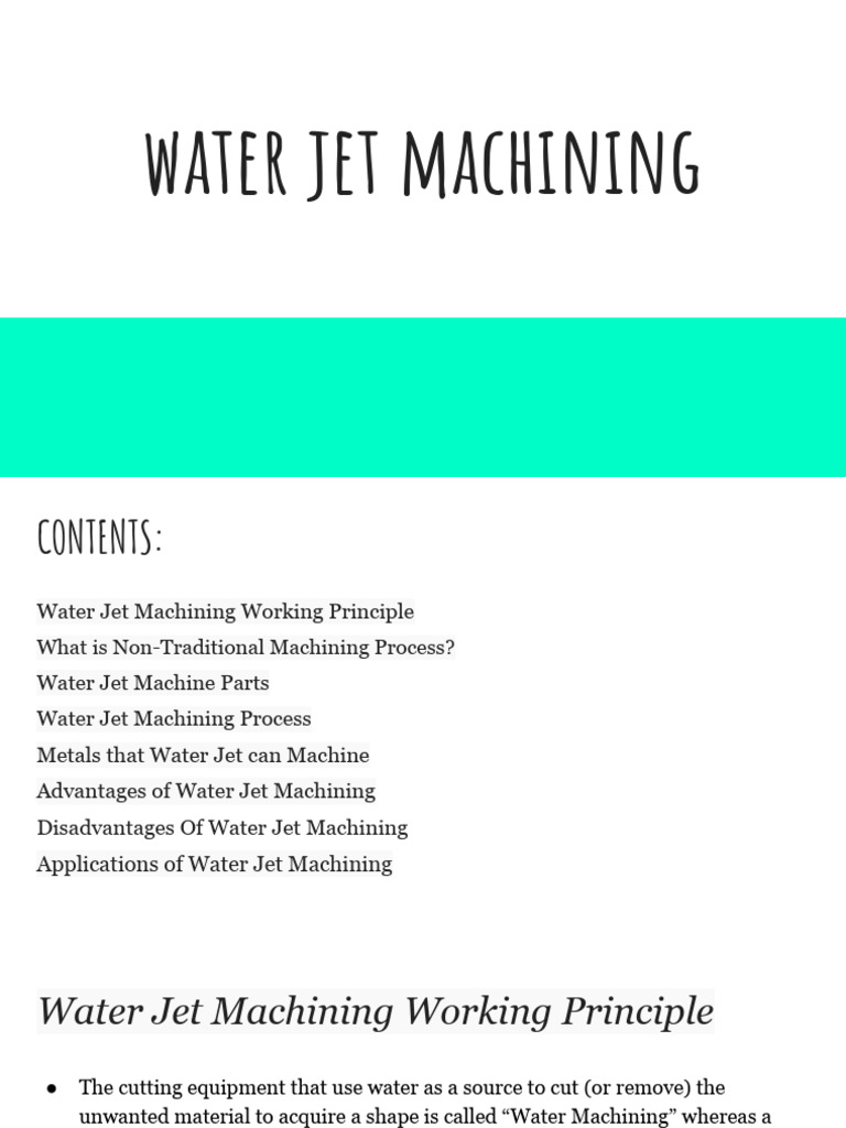 Water Jet Machining | PDF