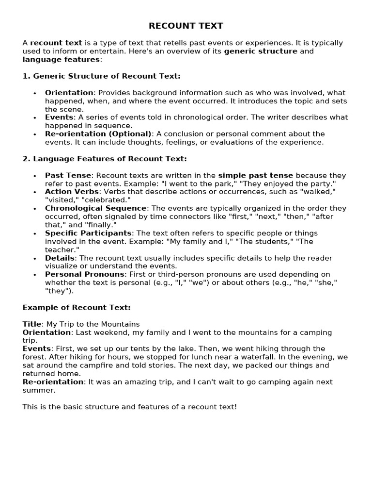 Recount Text | PDF