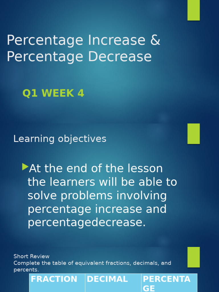 Q1.5Percentage Increase Percentage Decrease | PDF