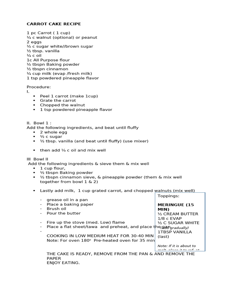 Gluten Free Individual Carrot Cake Recipe