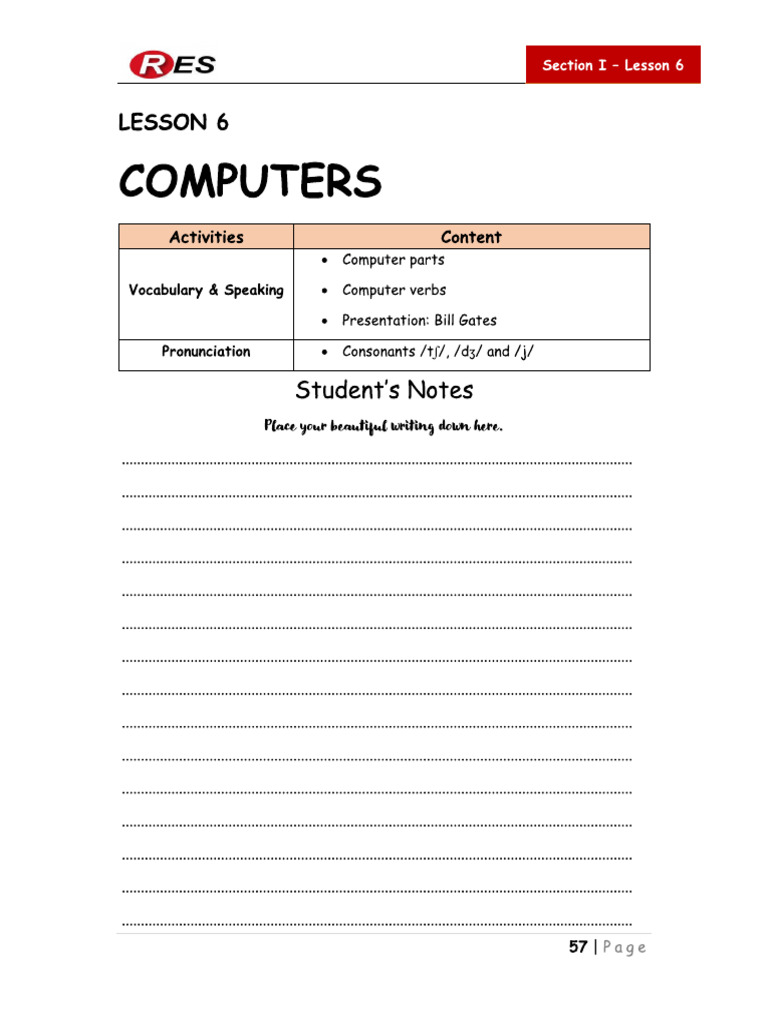 Section 1 Les 6 SB | PDF