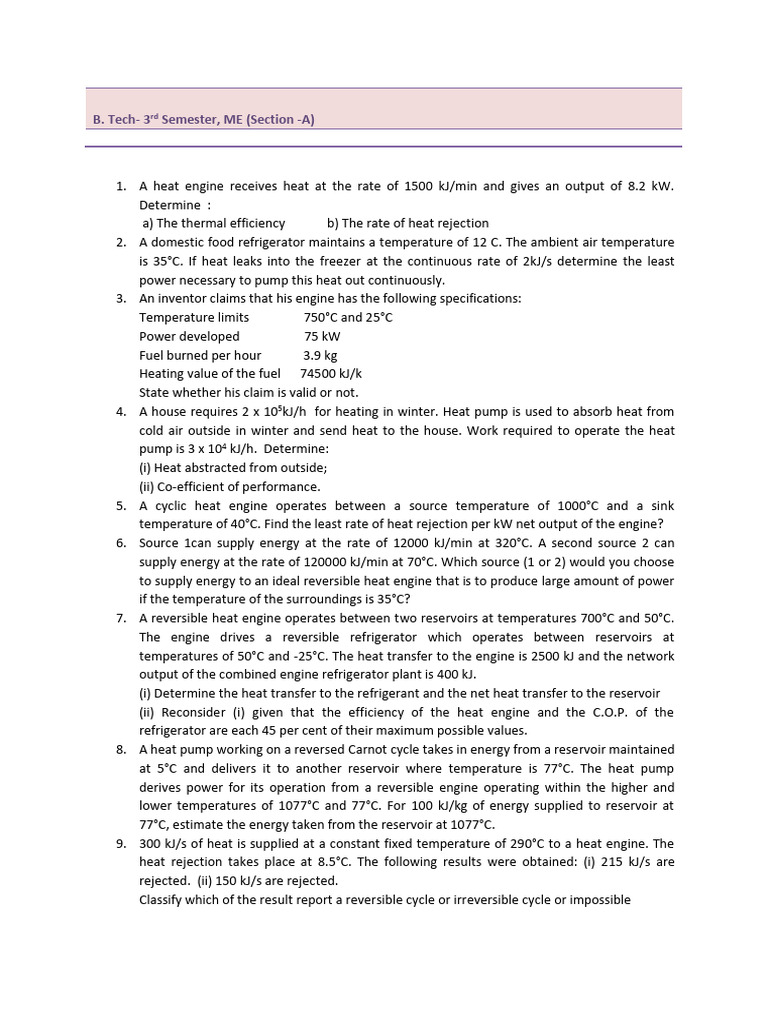 Assignment - First Law of TD and Its Applied | PDF