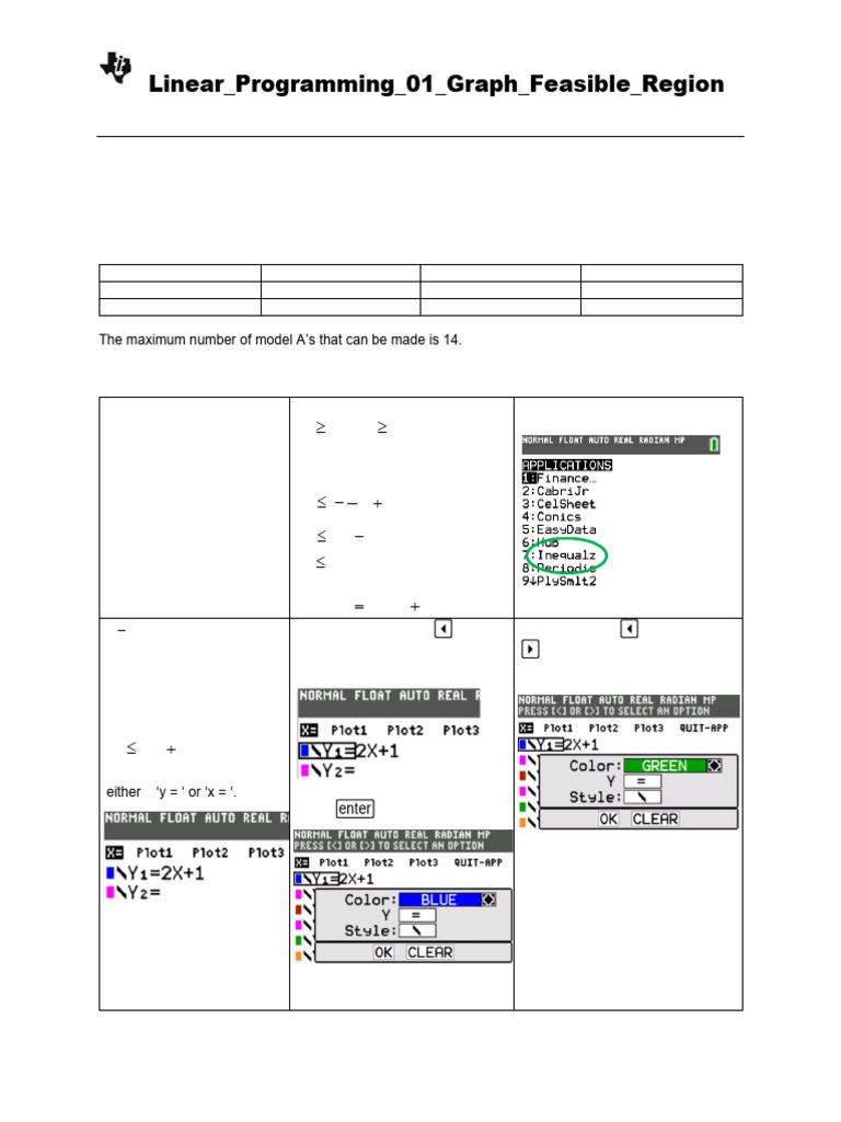Linear Programming 01 Graph The Feasible Region TEACHER | PDF | Menu ...