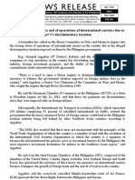 Jan 08 Solon Seeks Inquiry Into End of Operations of International Carriers Due To Gov't's Discriminatory Taxation