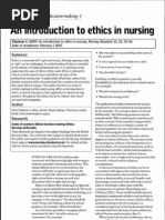 Introduction Nursing Ethics