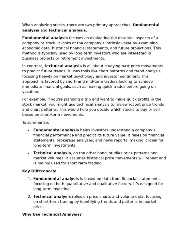 Fundamental and Technical Analysis | PDF