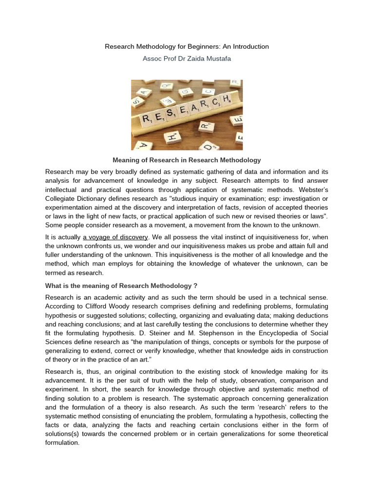 Meaning of Research in Research Methodology PDF