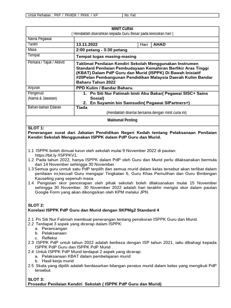 Minit Curai Kbat 2022 | PDF
