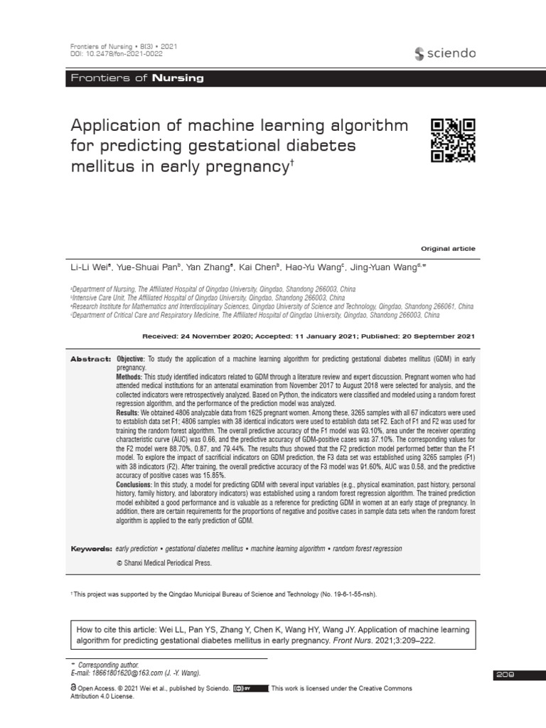 Application of Machine Learning Algorithm For Pred | PDF