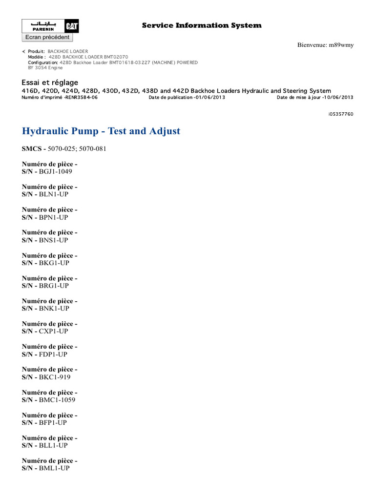 Hydraulic Pump - Test and Adjust | PDF