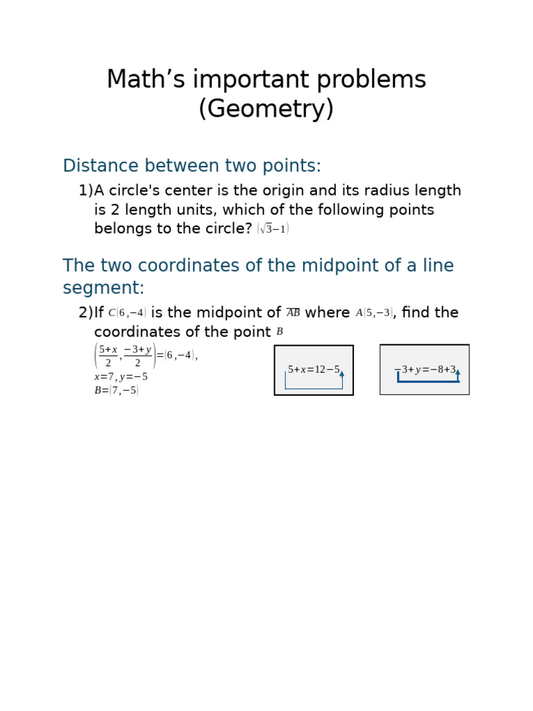Geometry: Circle and Midpoint Problems | PDF