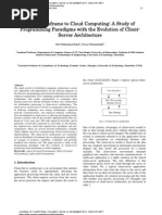 From Mainframe To Cloud Computing: A Study of Programming Paradigms With The Evolution of Client-Server Architecture