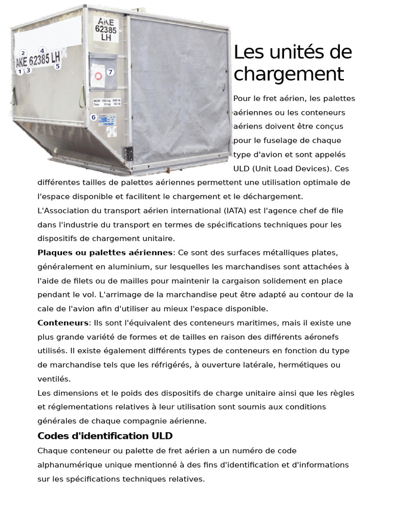 Types et codes des ULD aériens | PDF | Cargaison | Affaires