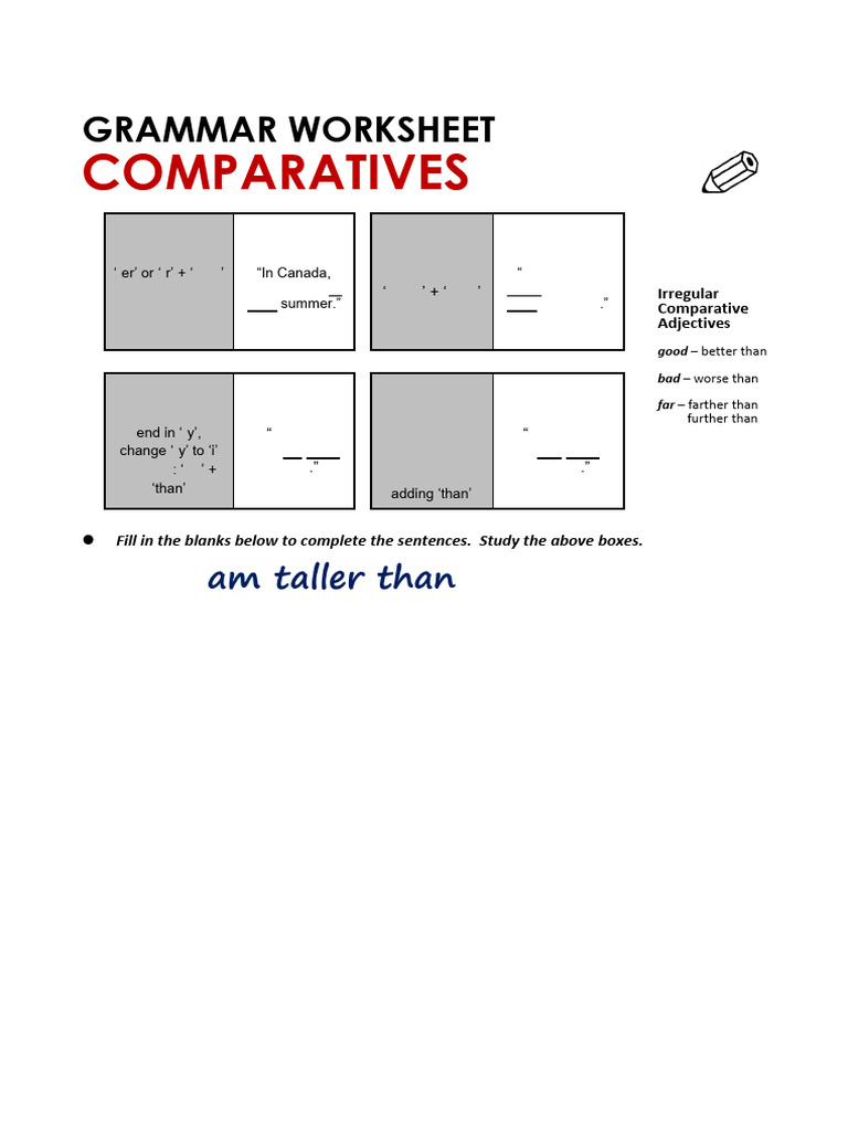 Comparatives Practice | PDF