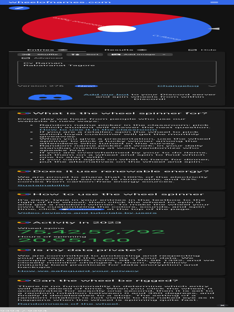 Wheel of Names Random Name Picker PDF