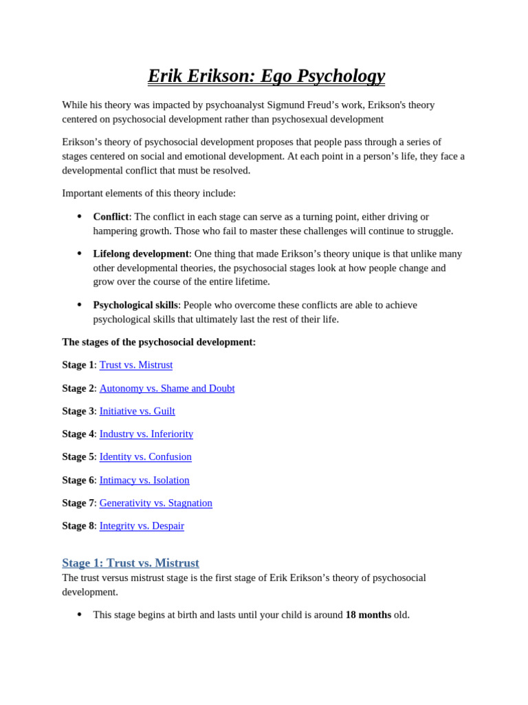 Erik Erikson Personality TheoriesI PDF