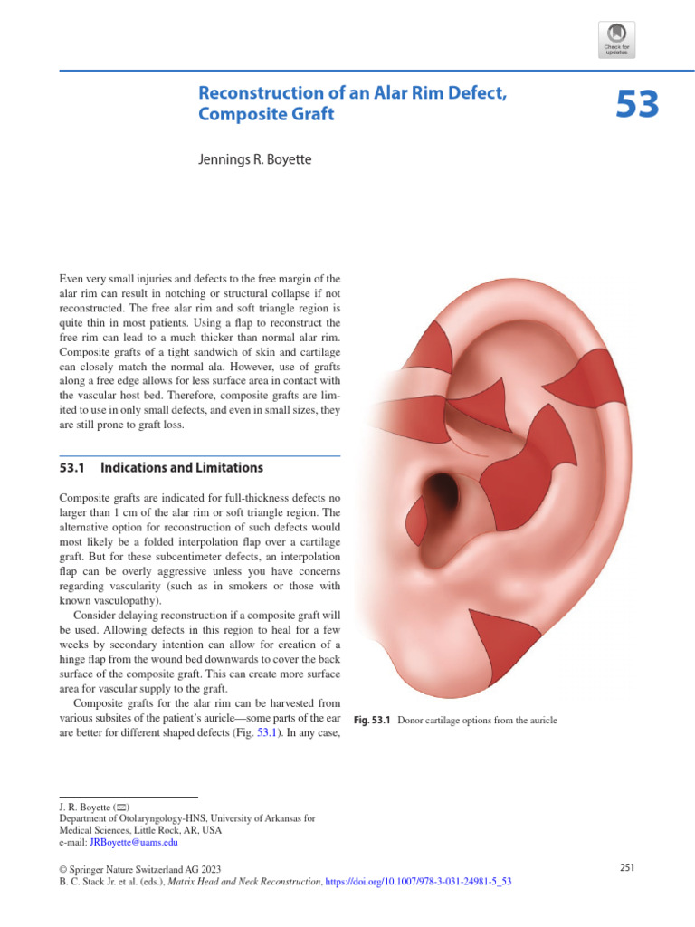 Reconstruction of An Alar Rim Defect, Composite Graft: Jennings R ...