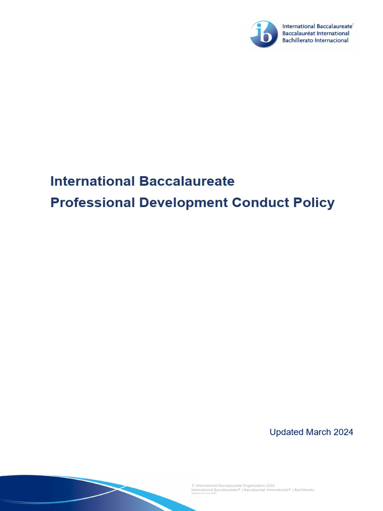 IB PD Code Conduct Policy | PDF | Discrimination | Career & Growth