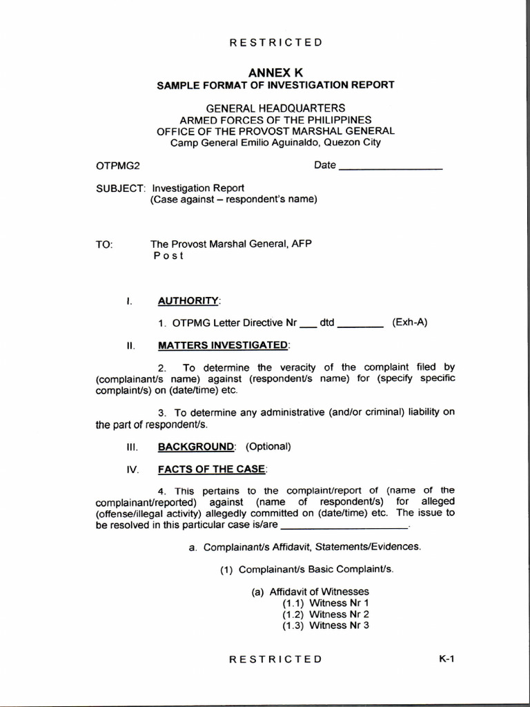 2 IR Template Sample | PDF