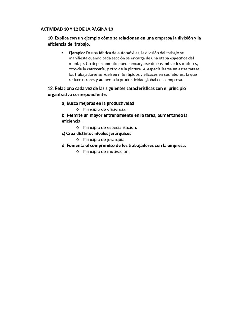 Actividad 10 y 12 de La Página 13 | PDF